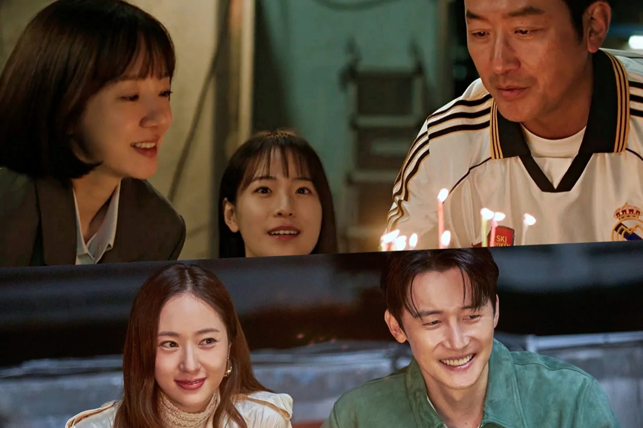 Cast of Mad Concrete Dreams celebrating Im Soo-jung's birthday on the Seyoon Building rooftop
