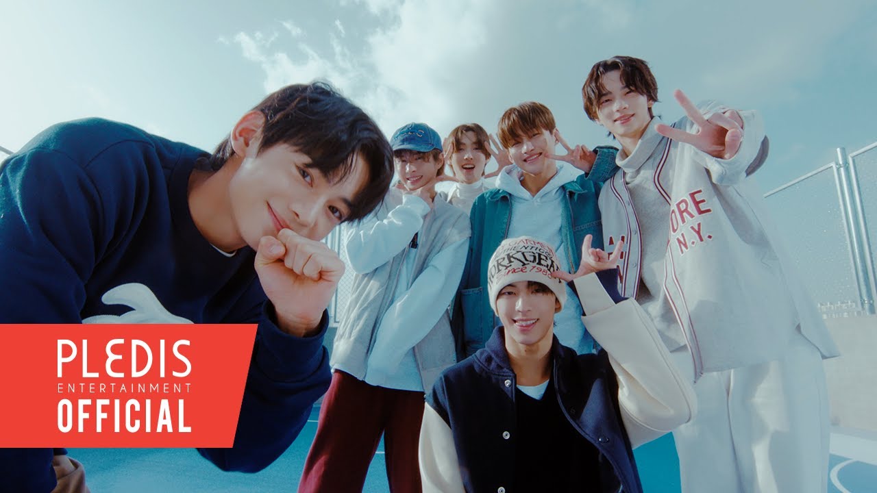 TWS members in their debut music video Plot Twist