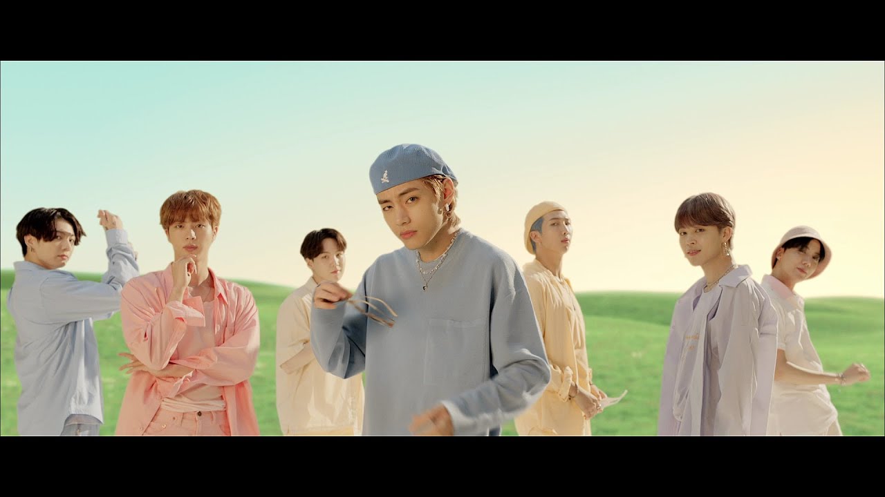 BTS performing in the Dynamite music video, one of six BTS tracks to surpass 1 billion streams on Spotify