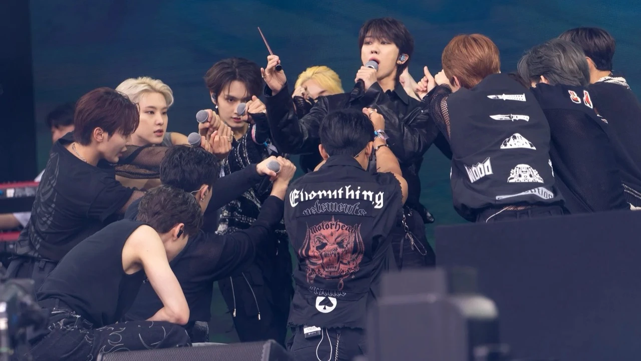 SEVENTEEN performing at Glastonbury Festival 2024