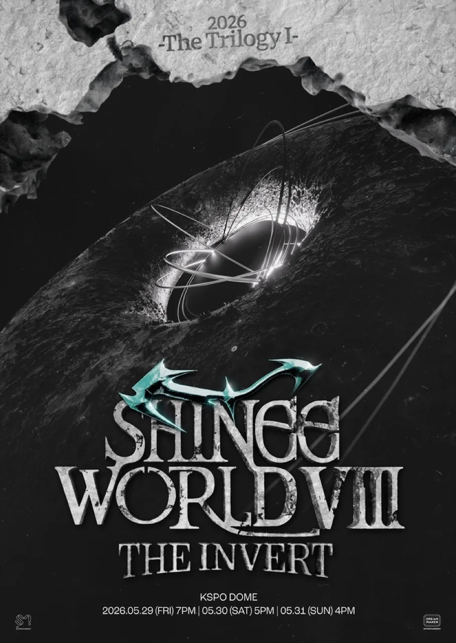 Official promotional poster for SHINee WORLD VIII THE INVERT concert at KSPO Dome, May 2026