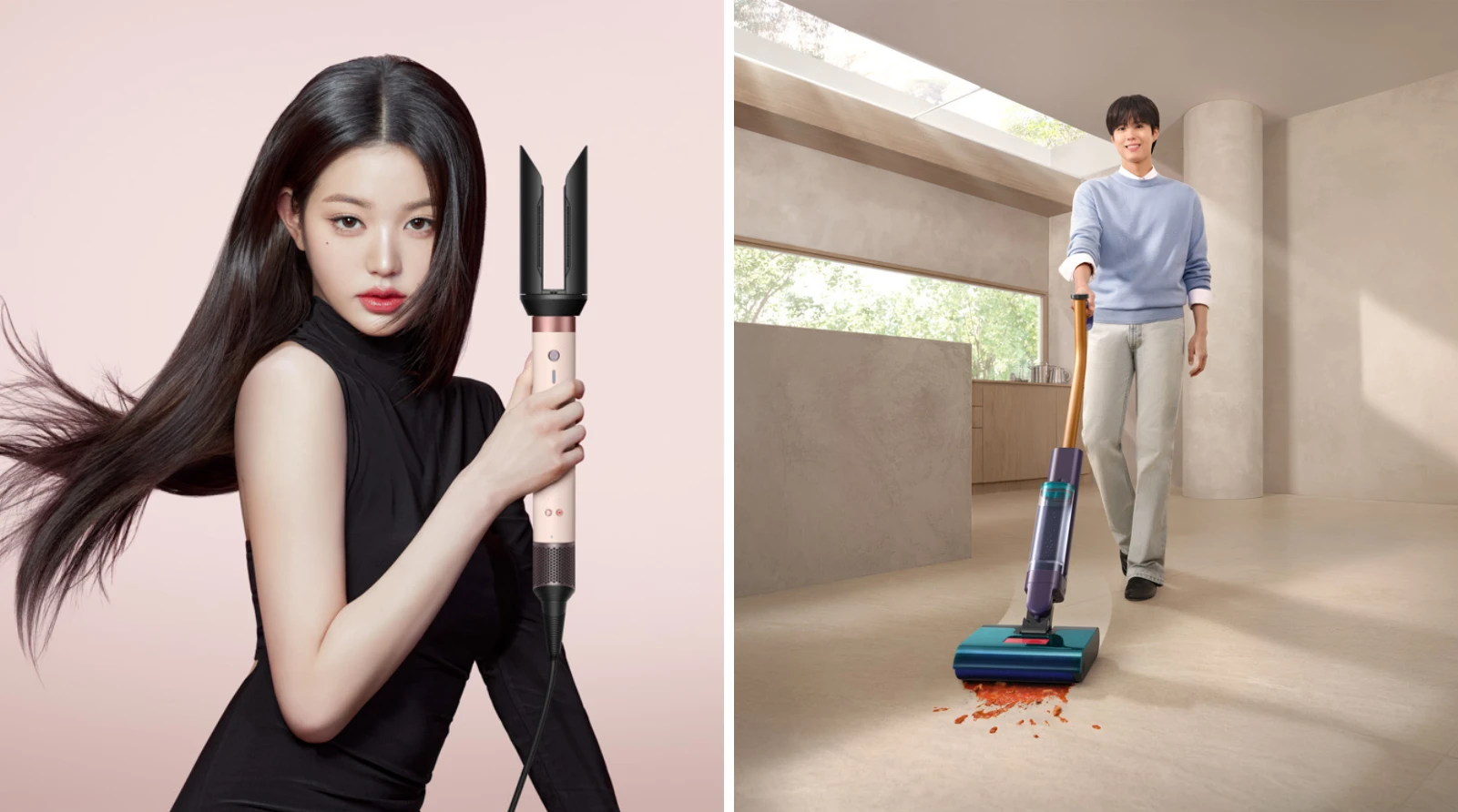 Jang Wonyoung and Park Bo Gum in Dyson APAC ambassador campaign visuals