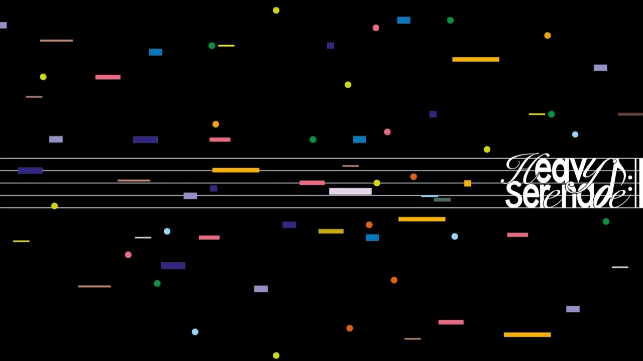 Heavy Serenade teaser visual with musical staff lines and the EP title