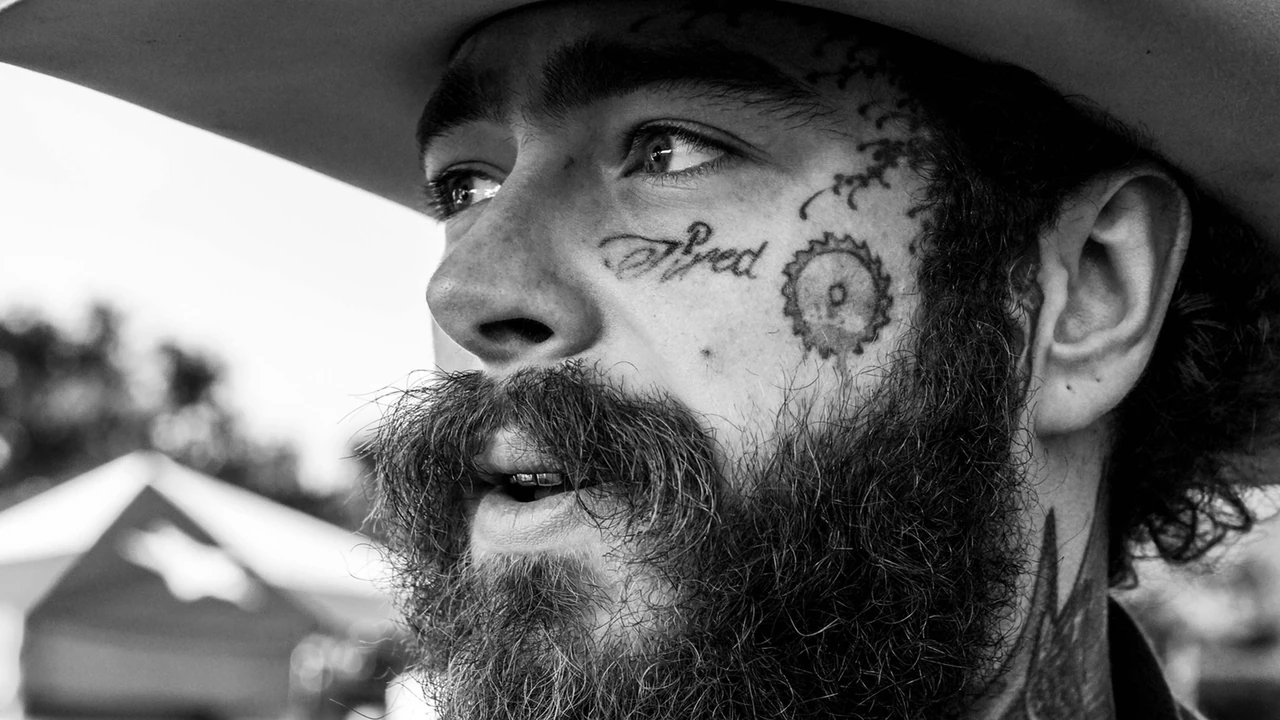 Post Malone in official tour promo art for his 2026 stadium run