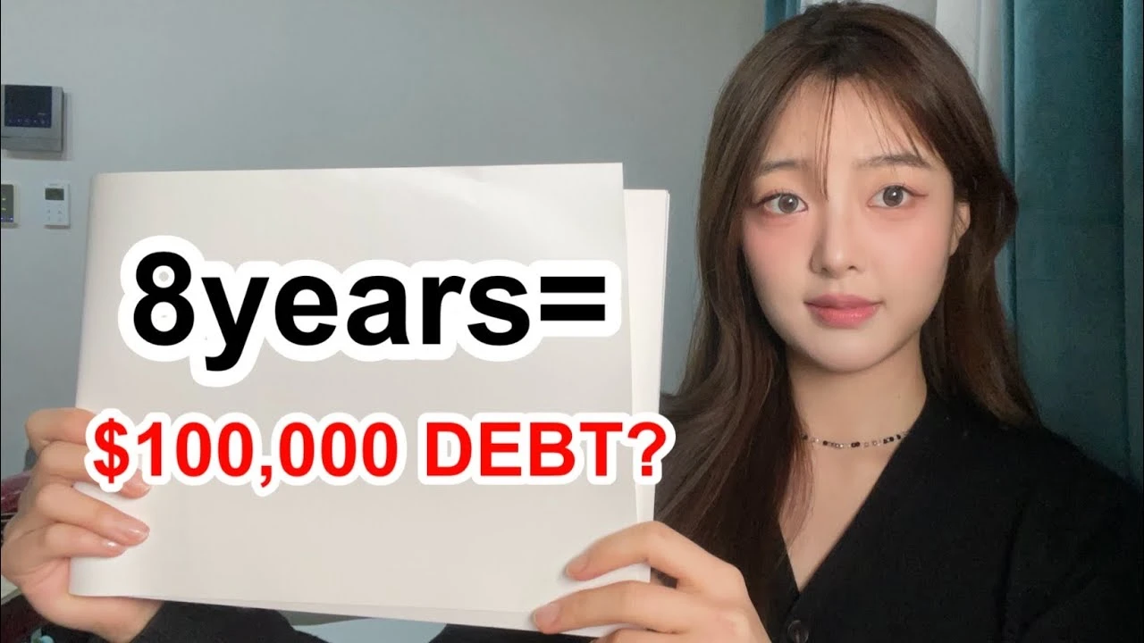 Hyogyeong in a thumbnail for her HYOKEY YouTube video about idol debt
