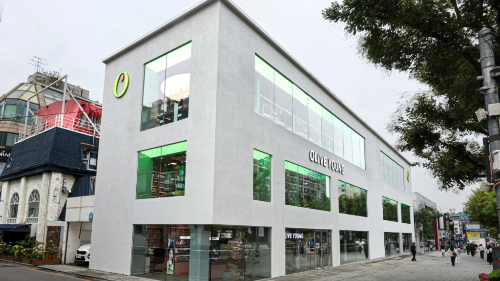 Olive Young storefront image tied to the retailer's U.S. launch push