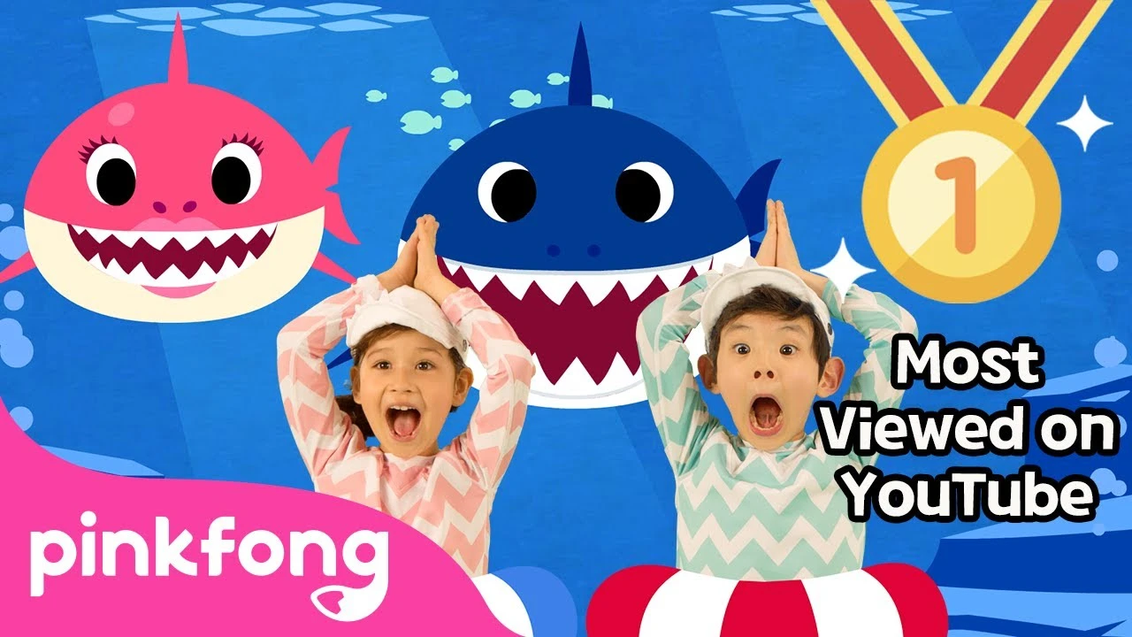 A promotional Baby Shark image highlighting the franchise's YouTube dominance