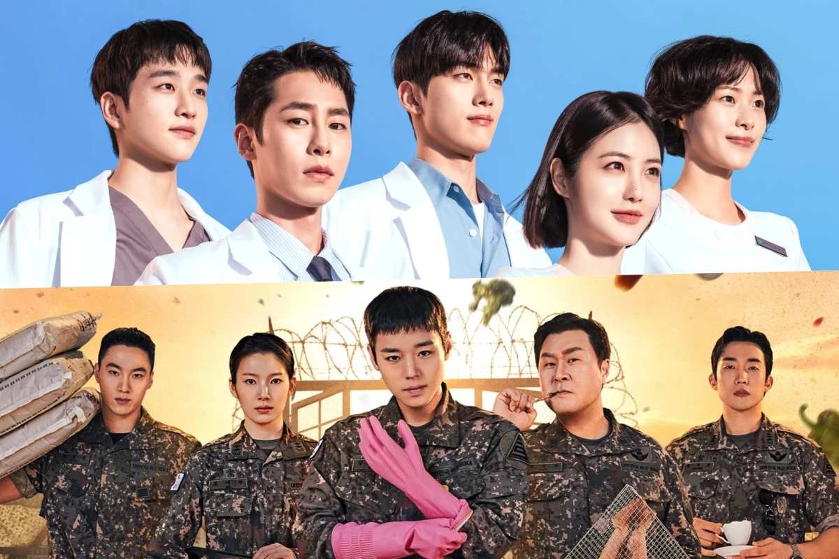 Ensemble promotional image for Doctor on the Edge showing Lee Jae-wook and fellow cast members in medical and military-themed styling